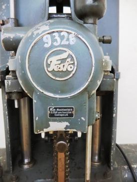This chainsaw mortiser carries a Festo label. Chainsaw mortisers are common in Germany (both portable and stationary) but rare in the U.S. If you see one here, it’s probably a portable model used by a timber framer.