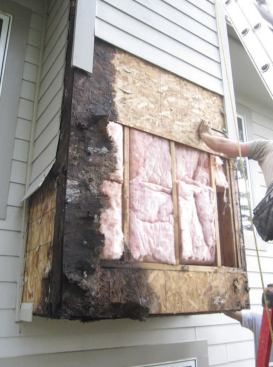 When we dug a little deeper, we discovered deteriorated sheathing and rotted framing, too.