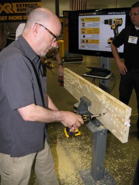 The best thing about media events – you get to try out the latest tools before they’re available for purchase. I liked DeWalt’s brushed compact drill/driver. I like this brushless model even more.