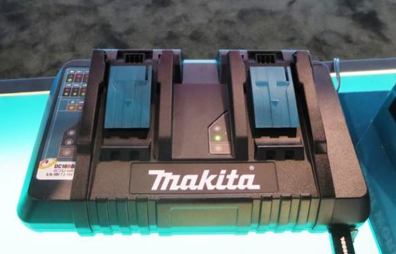 This Makita multi-port charger (DC18RD) may not look special, but it is. All such chargers currently available (from any manufacturer) charge sequentially. This one charges both batteries at the same time so instead of waiting through multiple charge cycles you only wait through one. For more on this charger, including pricing and availability, see 
A Multi-Port Charger with a Difference.