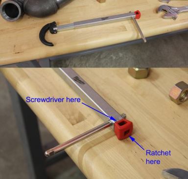Basin wrenches are not very pleasant to use; you're on your back in a cabinet trying to grasp a rusted nut you can't see and then twisting like crazy to get it off. This tool makes it easier. It has the usual sliding handle and the not-so-usual adjustable length shaft. What’s different is the bottom end, which is screwdriver and ratchet “ready”. You can increase force by putting a screwdriver through a pair of holes in the side and twisting. Or you can increase force and speed by inserting a ratchet into a square hole on the bottom. &nbsp;
Click here for video. Available: November 2015.