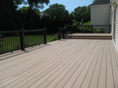 The new TimberTech Earthwoods Evolutions Terrain decking was installed with HIDFast stainless hidden fasteners.
