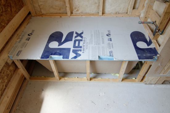 A sheet of left over 3/4? foam works great on top, then …