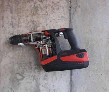 Cut-away of a Hilti's new combination rotary hammer.