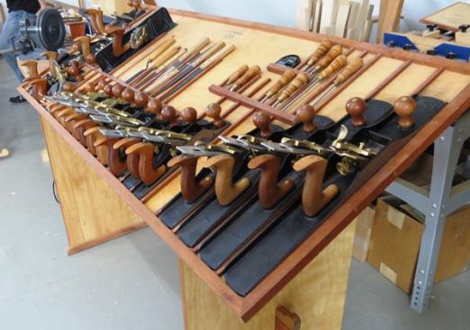 Every, or nearly every, tool Lie-Nielsen makes was available for trial in the second floor demo room. This table contains maybe 15% of what was there.