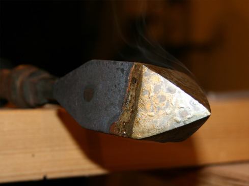 Tinning makes for a smooth flow of solder when working a seam.