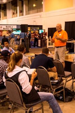 PDB contributing editor Kim Katwijk discussing deck hardware during his show floor demonstration.