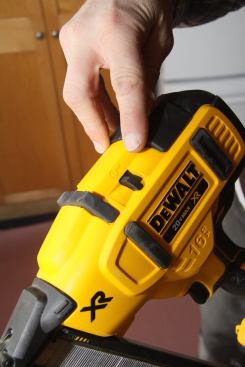 A release lever is available should the driver blade get stuck in the down position causing the tool to stall. No more fussing with having to push it back up with a flat-head screwdriver or clip of nails.