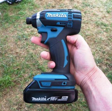 Rated at 0-2,900 rpm and 0-3,500 bpm this new compact 18-volt impact driver (XDT11) is said to be 25% faster than the previous compact model. It’s being shown here with the company’s new battery, the first 18-volt pack to be equipped with a built-in fuel gauge. You can’t see it in this photo because it’s on the back. But trust me, it’s there. COO: Japan.