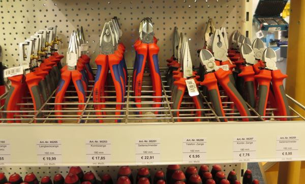 An assortment of hand tools from Knipex (pronounced Kn-ipex), an awesome brand of German hand tools.
