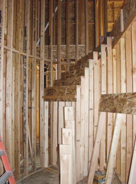 I installed the support cleats for the backs of the treads as I went, constantly checking for level.