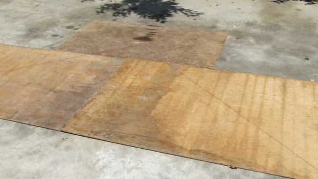 I snapped out the gable full-scale on some sheets of plywood.