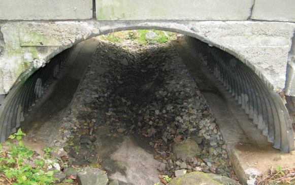 The conventional approach--open-bottom arch culvert might have worked for the stream crossing, but it would have had a greater impact on the stream.