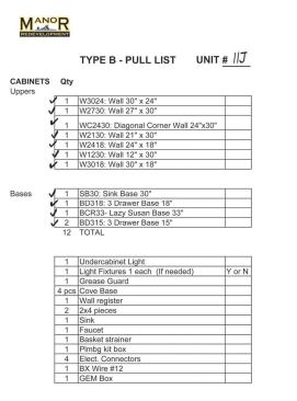 To save time, all of the necessary cabinets, fixtures, materials, and accessories were identified on the Pull List, loaded onto carts, and delivered to the apartment undergoing renovation.