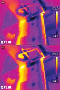 Gradually, as the wall was saturated, the hot water filled in beneath the tub, which turned out to be the source of the leak.