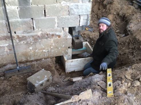 Another view of the first corner to be formed up for a new footing.