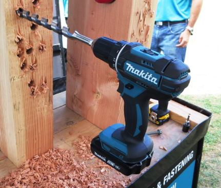This new 18-volt compact drill-driver (XFD10) is said to be faster (0-600; 0-1,900 rpm) and more powerful than earlier compact models and have a higher power-to-weight ratio. I don’t know the torque rating but from having handled the thing I can definitely say it’s incredibly light. The kit version will come with the company’s new battery, the first 18-volt Makita pack to be equipped with a built-in fuel gauge. COO: Japan.
