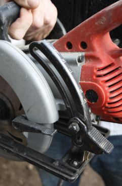 If a saw takes a fall, the slide arm may bend and make it hard to change the depth-of-cut. Milwaukee stiffened the 6477-20's slide arm by rolling its edge.