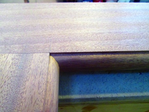 Once you shoot the miter, the whole joint closes up tight.