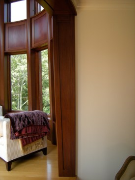 Because the walls tilted slightly inward, the author had to measure the room diameter at different "levels": at the floor; at the sill and head heights for the main windows; at the sill and head heights for the transom windows; and finally at the very top of the paneling where it joined the base of the domed ceiling.