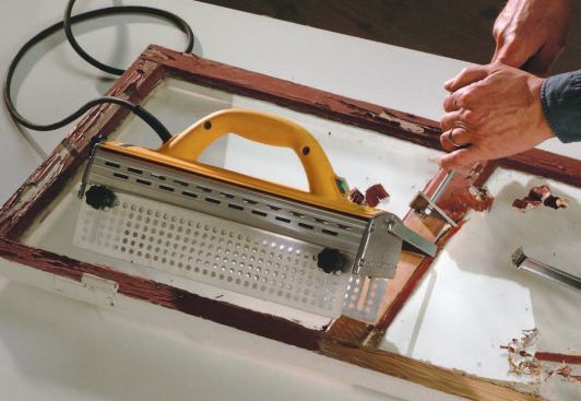 The Silent Paint Remover uses low-level infra-red heat to loosen paint without releasing lead paint fumes.