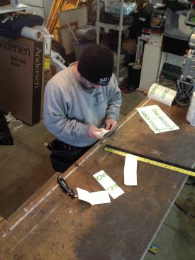 Folding each narrow strip in half lengthwise halves the cutting time.