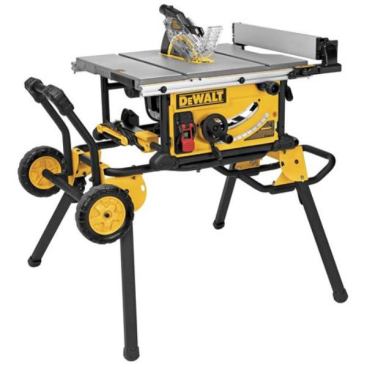 The DWE7491RS is DeWalt's flagship model jobsite saw. It includes a wheeled folding stand and can make rips up to 32 1/2 inches wide. It's expected to sell for about $599.