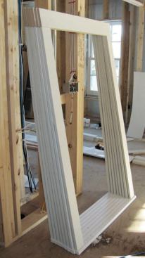 The author preassembled the window trim using composite lumber and PVC subsills.