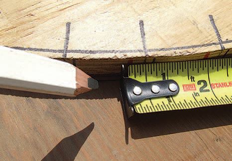 Marking the layout on the half circle