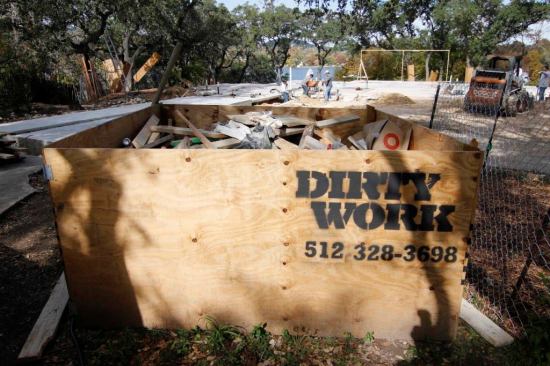 The trash contractor I use makes its own 8&times;8-foot plywood boxes for my sites.