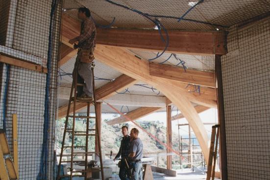Glulam beams can be manufactured from a diverse number of lumber species, such as redwood and Alaskan cedar, and in arches and sweeping curves.