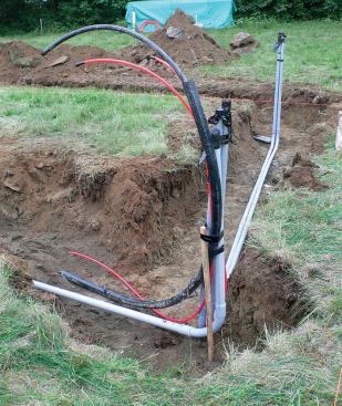 Water and utility lines are always placed first, eliminating later disturbance under the slab.
