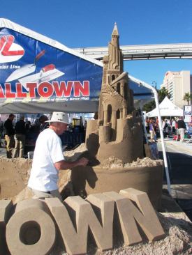 Sand sculptor at work