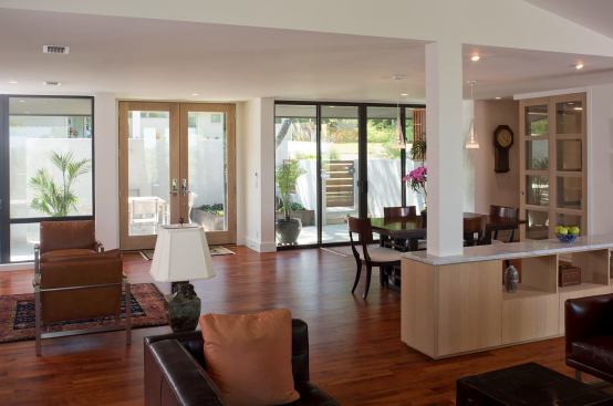 The dark anodized aluminum framed Gerkin Rhino windows look great with this floor.