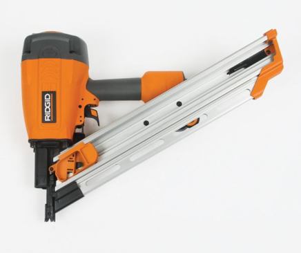 This lighter-than-average gun has every feature a framer could ask for, including a swivel air fitting, a pivoting rafter hook, and dry-fire lockout. However, the depth-of-drive mechanism and covering housing stick out far enough to obstruct your view during toenailing. Of greater concern is this gun’s tendency to leave nail heads above the surface, especially in dense material.