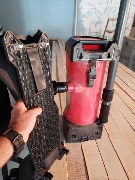 The backpack harness is removable.