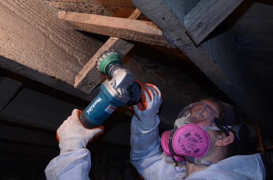 “We scrub down all the wood with wire brushes, detergent and Borax,” says organizer Terri Bennett.