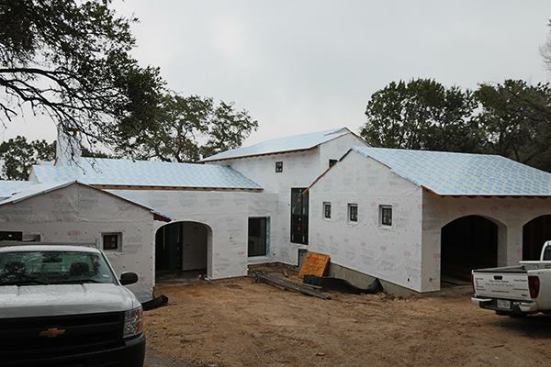 Tyvek Commercial D installed after framing.