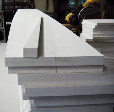 Before final routing of the edges, the authors trimmed the PVC blanks to within 1/16 inch of the cut line.