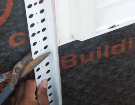 To install it around the sides and bottom of the window, you snip the vinyl.