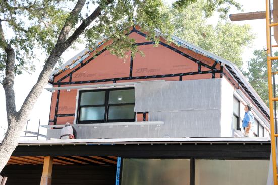 Zip Wall got a venting layer before Stucco was installed. Delta Dry Stucco & Stone rolling on here.