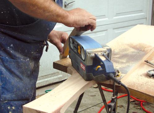 Pattern-Rout the Edge: At this point I go ahead and cut out the outside edge of the return, carefully following the line with the jigsaw, then fine-tuning the edge with a belt sander.