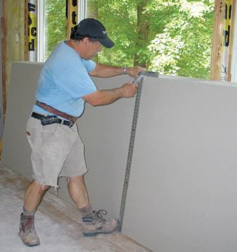 Whenever possible, the author works off the stack of stocked drywall.