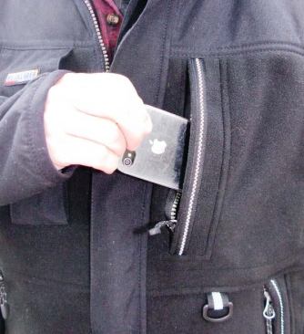 Large left chest zippered pocket