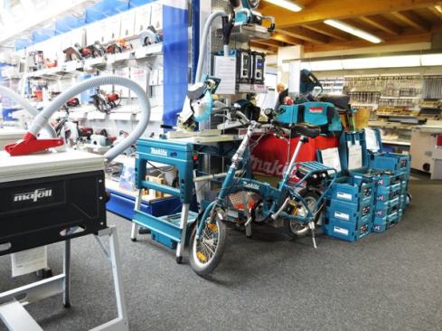 Although it has been out for some time in other parts of the world, 
Makita’s electric bike is unlikely to make it here. I remember seeing this online a few years back because it’s hard to forget a bike that runs on cordless tool batteries—and because it’s an early example of two 18-volt tool batteries being used to power a 36-volt motor. The battery adapter on this bike was the precursor to the integral dual battery connectors on tools such as the 
X2 Series Circular Saw.