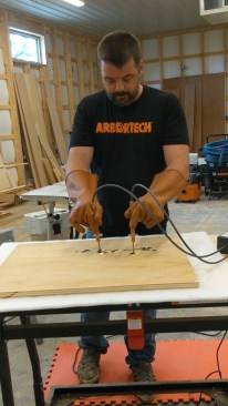 The cables to the probes are heavy gauged and of ample length to allow free movement while avoiding bodily contact with the work.
