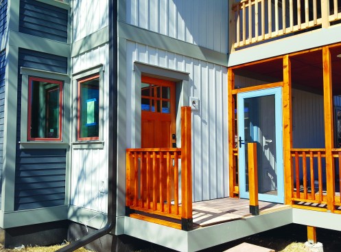 The trim is packed out so the cladding can move freely under the trim, and the cladding doesn’t butt up tight to the trim at any point. This provides superior air movement without restrictions though the Slicker and eliminates all caulk joints.