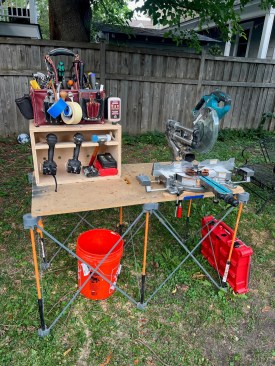 For smaller jobs, the author sets up a simple workstation built on a Centipede CK6S stand, which is easy to set up and break down and light to transport.