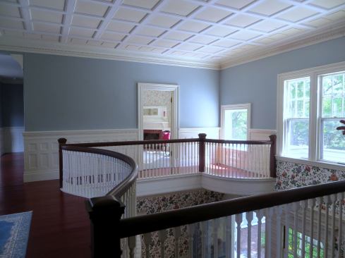 This elaborate curved balustrade around the entry to the home was supposedly built to evoke images of Buckingham Palace.