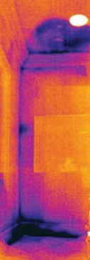 In the thermal image, it's obvious from the darker areas that the water had in fact traveled all the way to the floor.